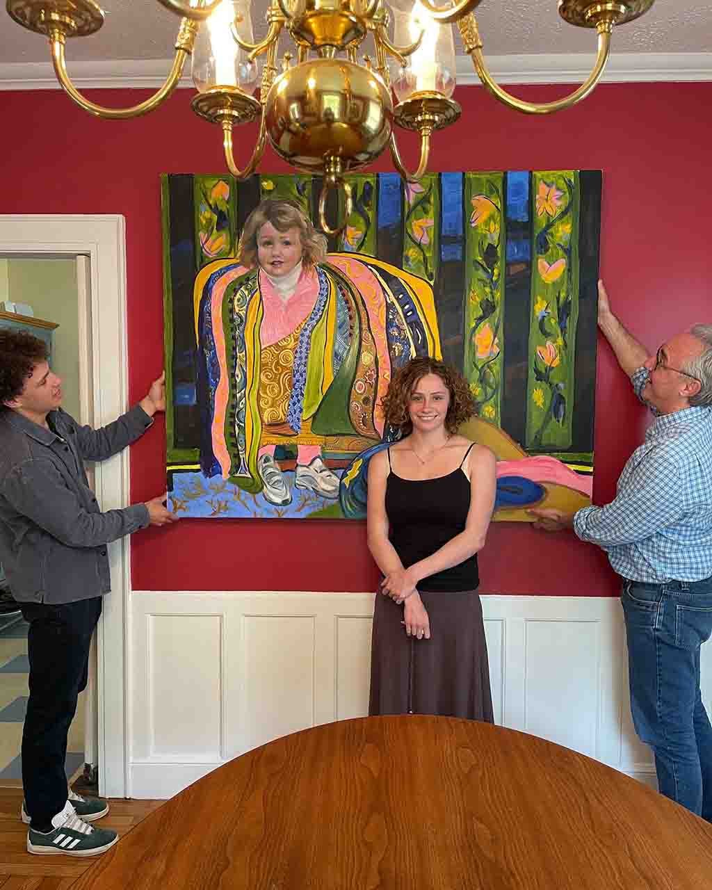 Stella Street Guggenheim showcasing her abstract oil paintings in a New York gallery.